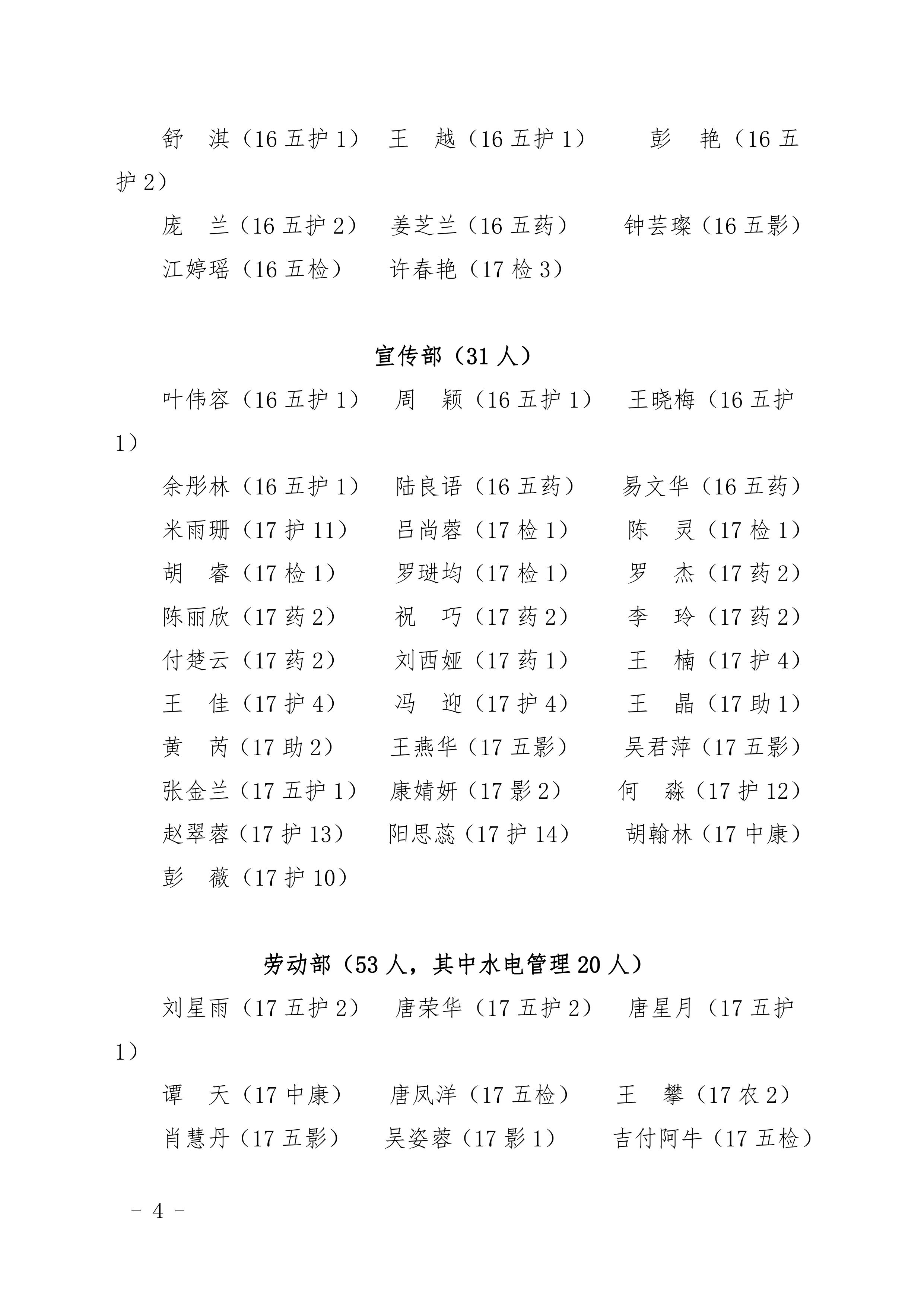 四川省南充衛(wèi)生學(xué)校 關(guān)于任命第二十八屆學(xué)生會干部的決定